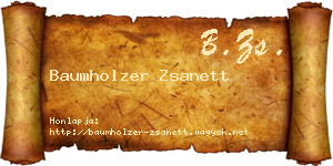 Baumholzer Zsanett névjegykártya